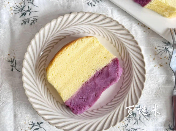 芋泥酸奶蛋糕,低脂甜品,好看又好吃,一看就心動